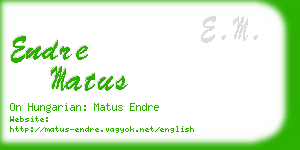 endre matus business card